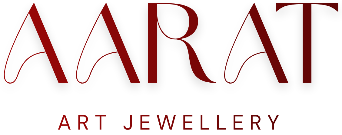 Logo of Aarat Art Jewellery with red text on a white background