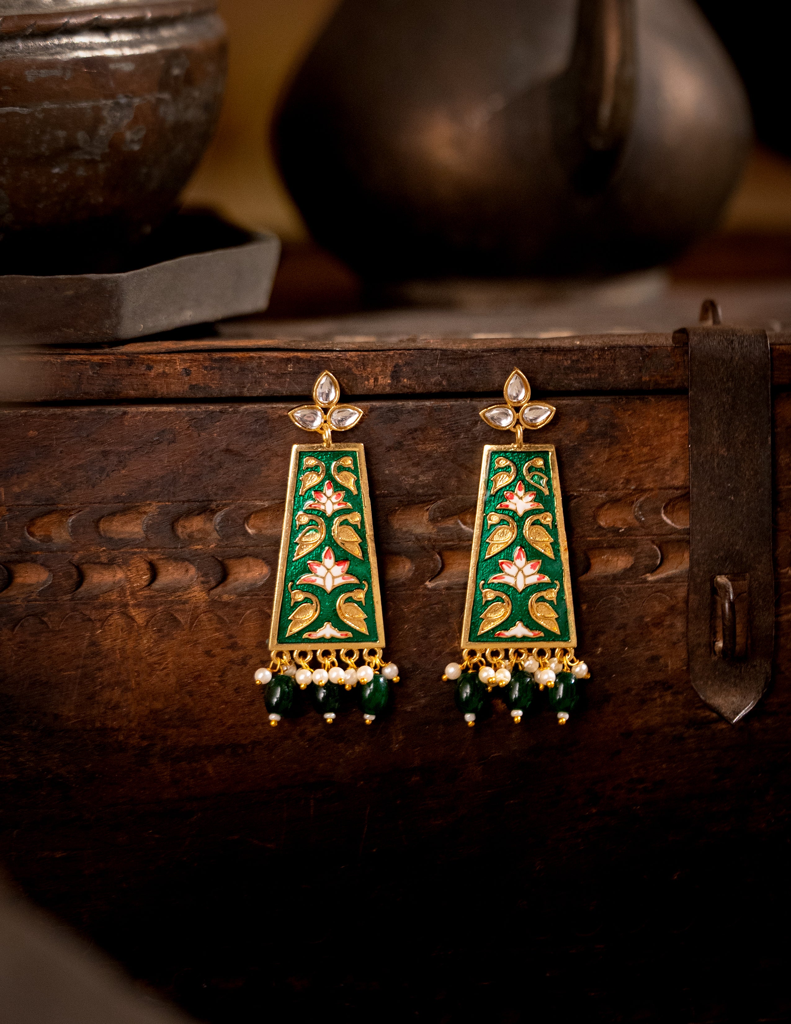 Kamalveni Meenakari Earrings