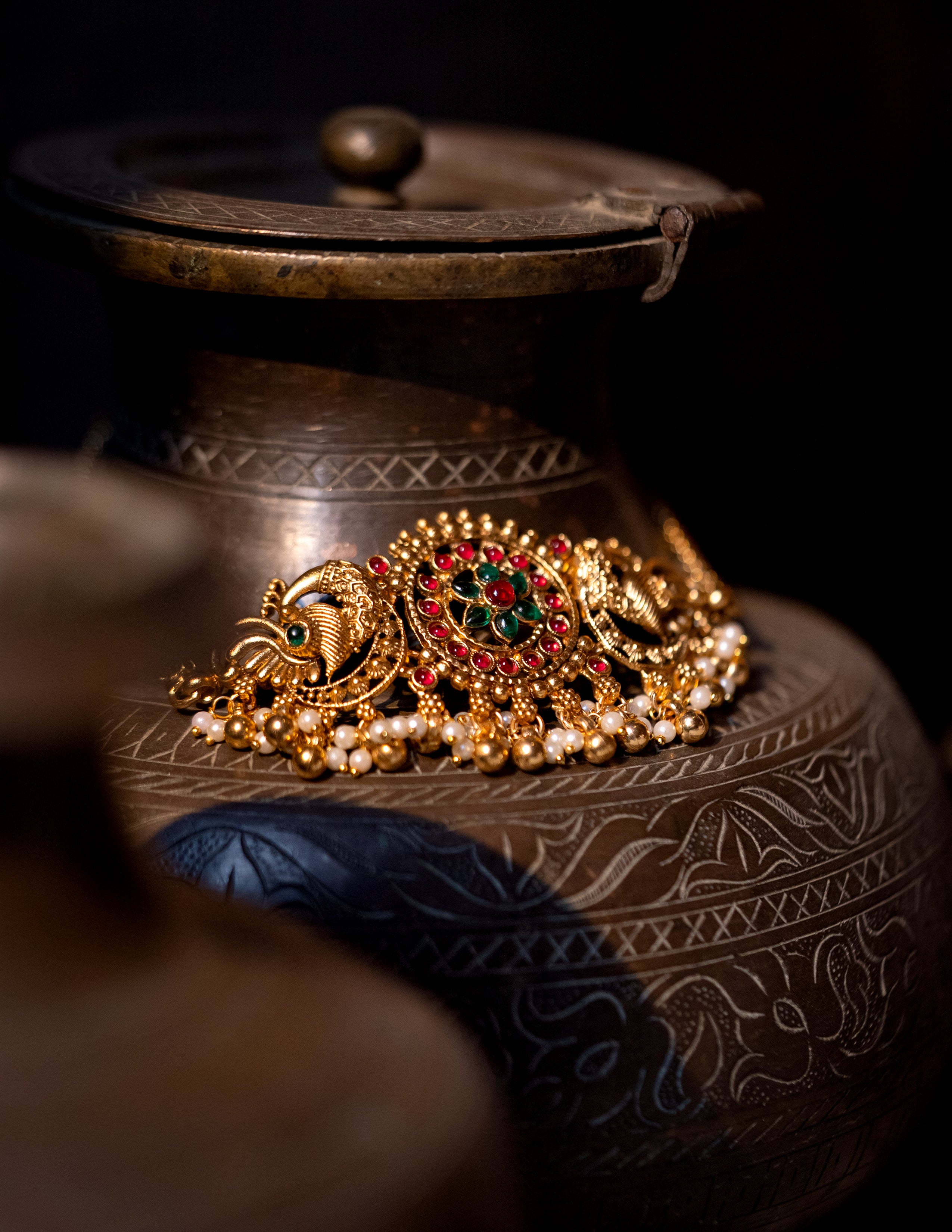 Nakshi Mayil Temple Necklace Set