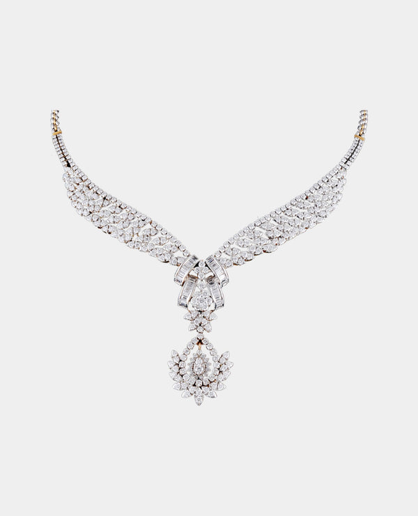 Floral Elegance Diamond Necklace Set