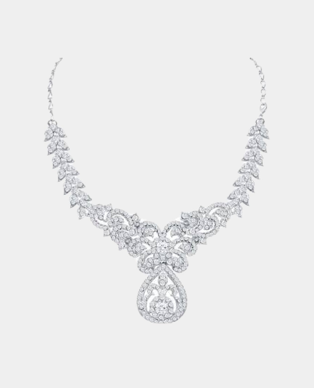 Floral Elegance Diamond Necklace Set