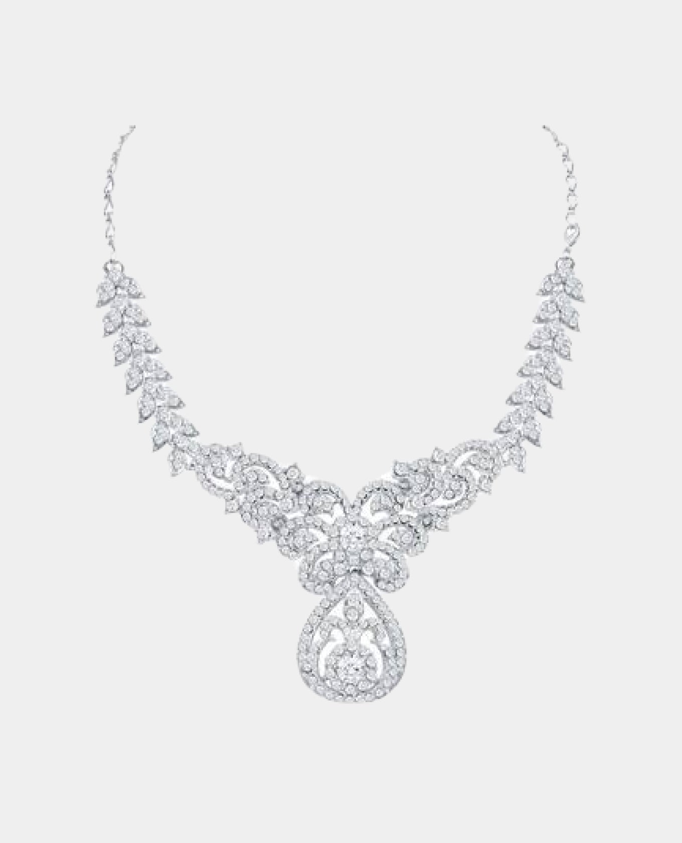 Floral Elegance Diamond Necklace Set