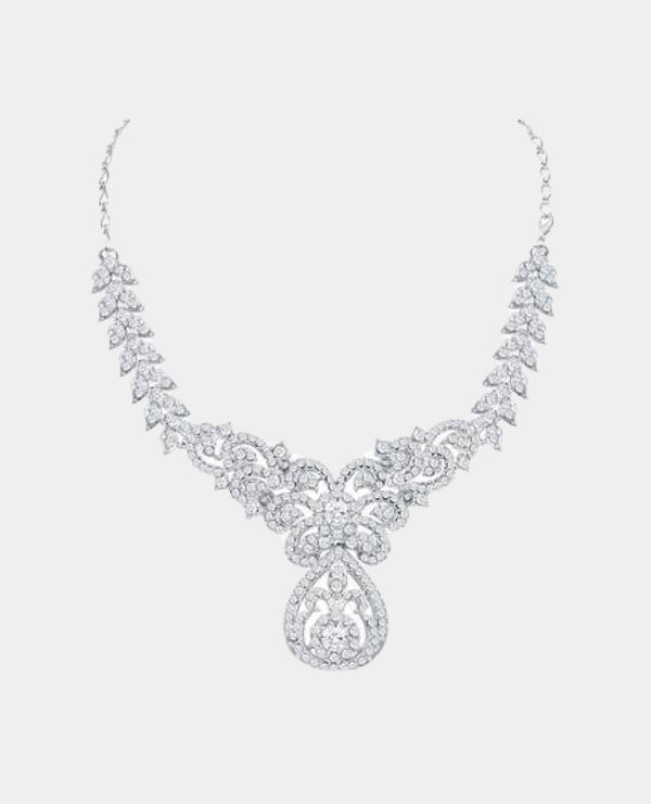 Floral Elegance Diamond Necklace Set
