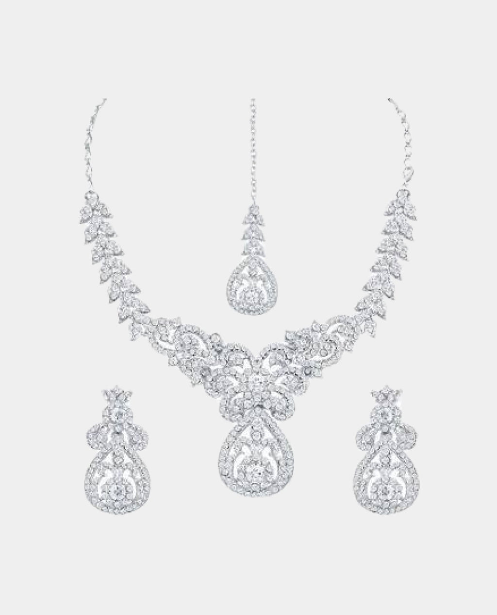 Floral Elegance Diamond Necklace Set