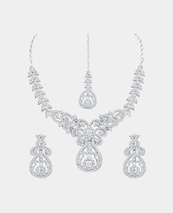 Floral Elegance Diamond Necklace Set