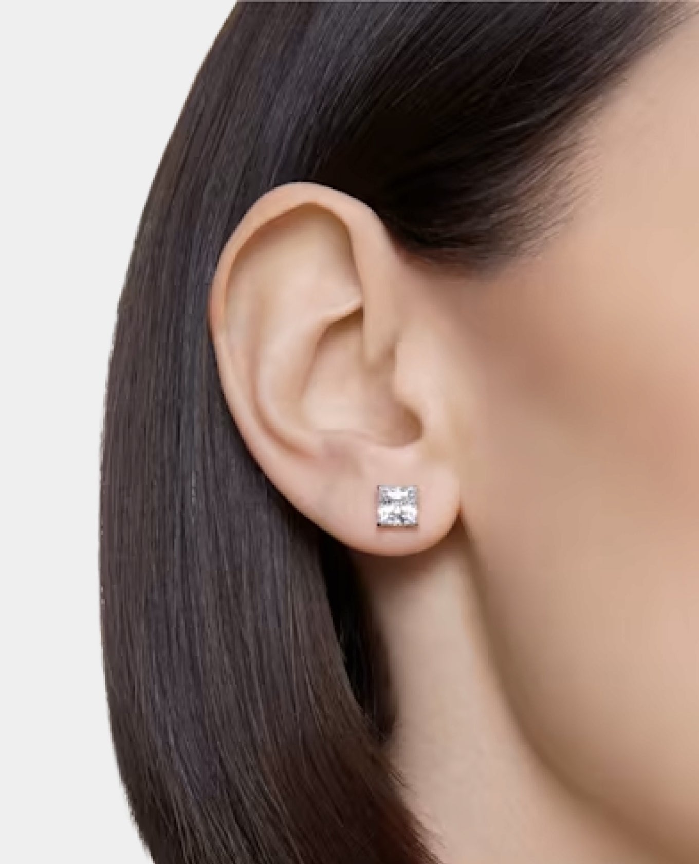 Princess Cut Diamond Stud Earrings Secondary image