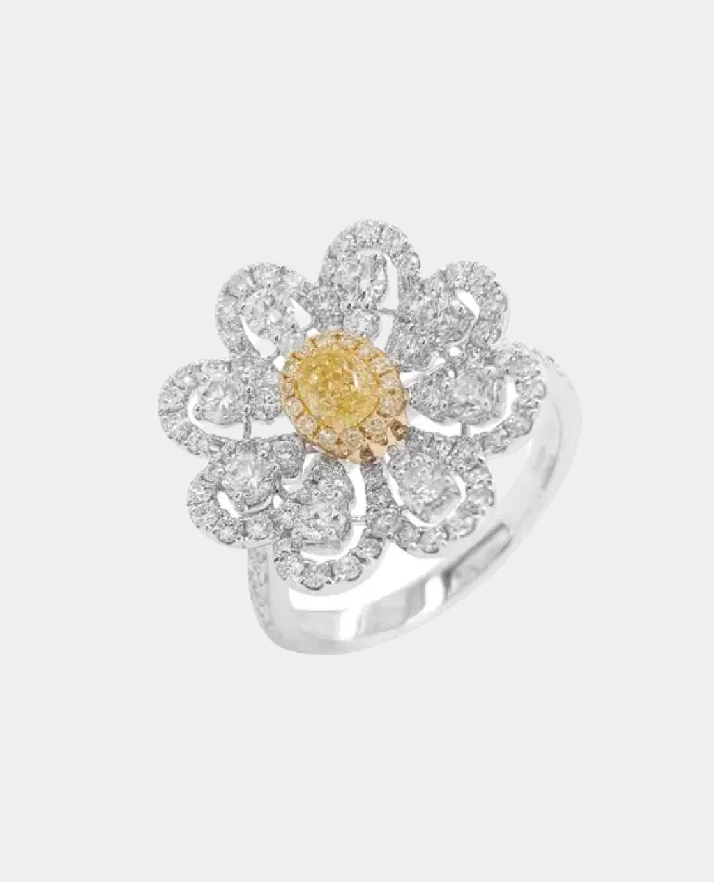 Gold Palladium Yellow Jewelry And Diamond Ring