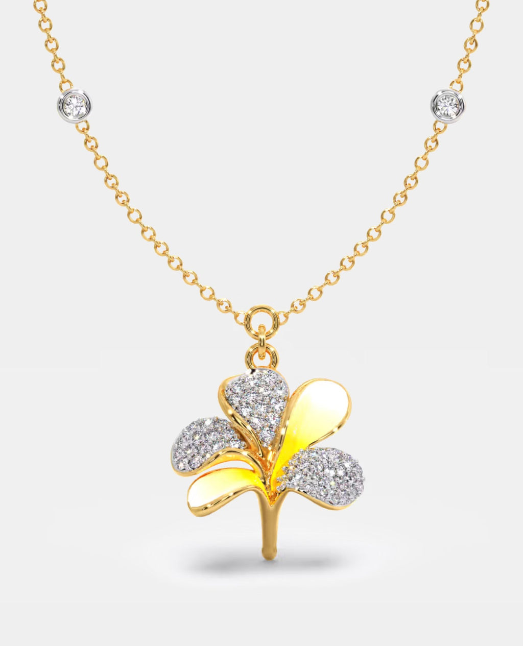 Diamond Single Hook Floral Pendant