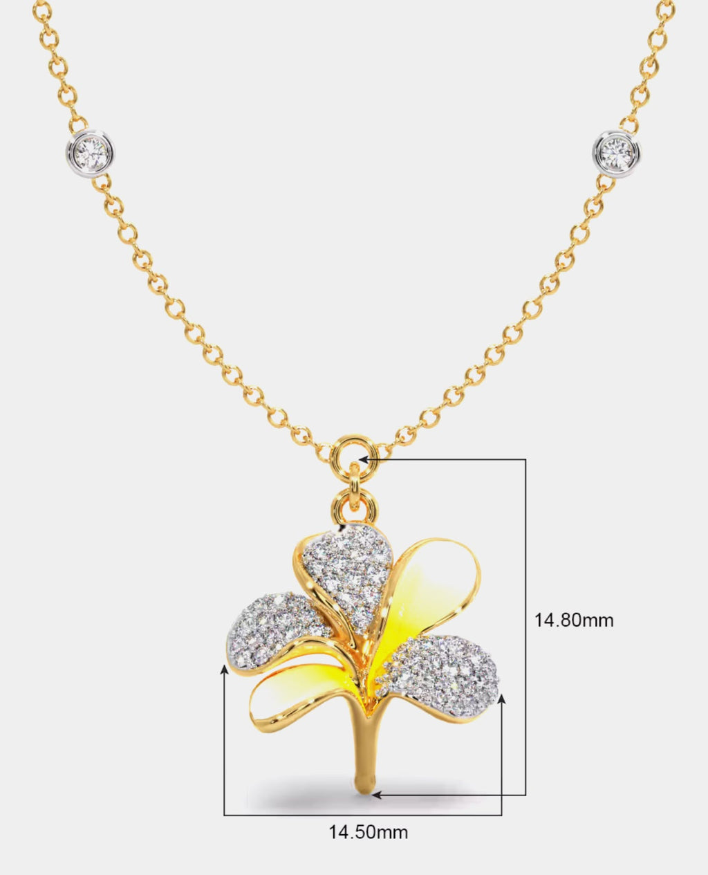 Diamond Single Hook Floral Pendant