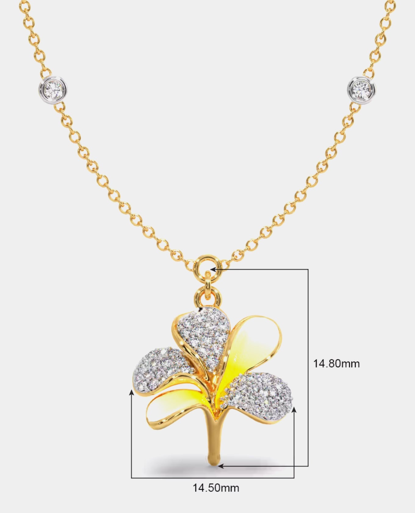 Diamond Single Hook Floral Pendant