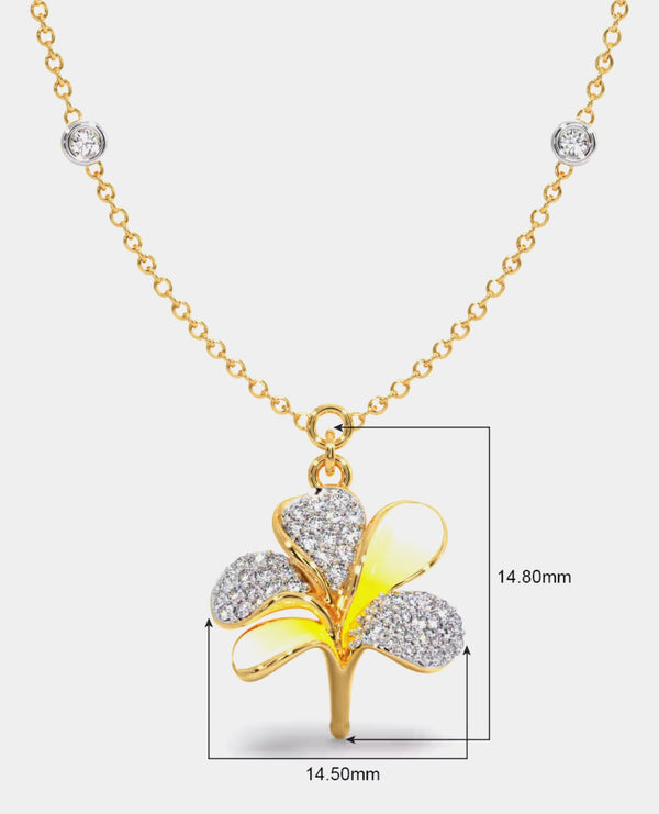 Diamond Single Hook Floral Pendant