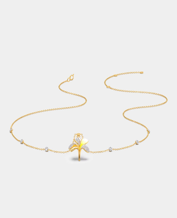 Diamond Single Hook Floral Pendant