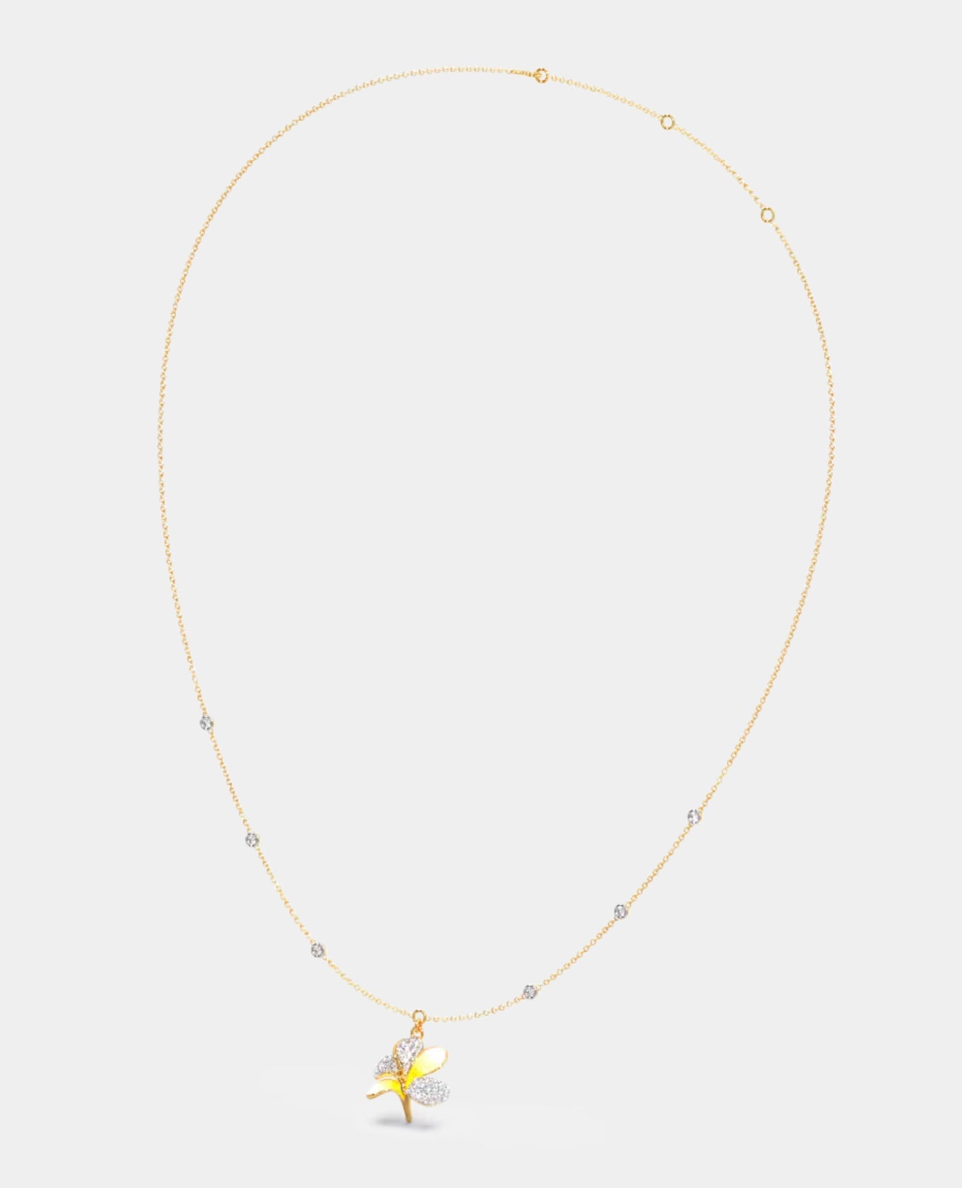 Diamond Single Hook Floral Pendant