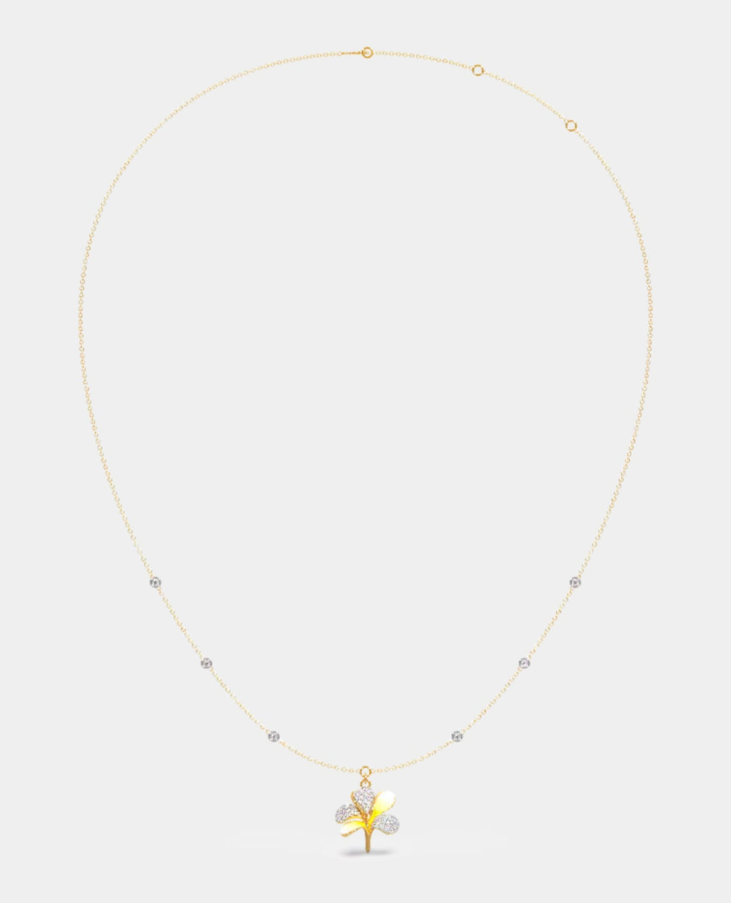 Diamond Single Hook Floral Pendant