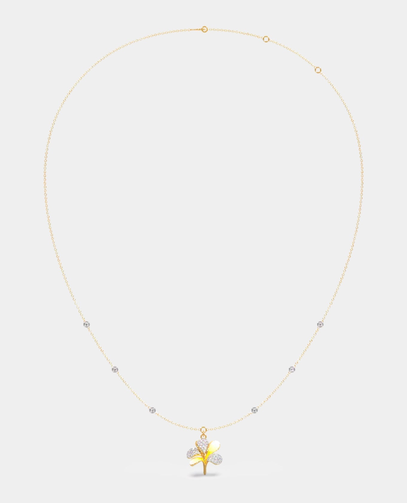Diamond Single Hook Floral Pendant