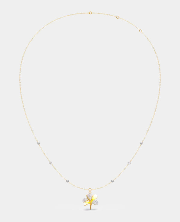 Diamond Single Hook Floral Pendant