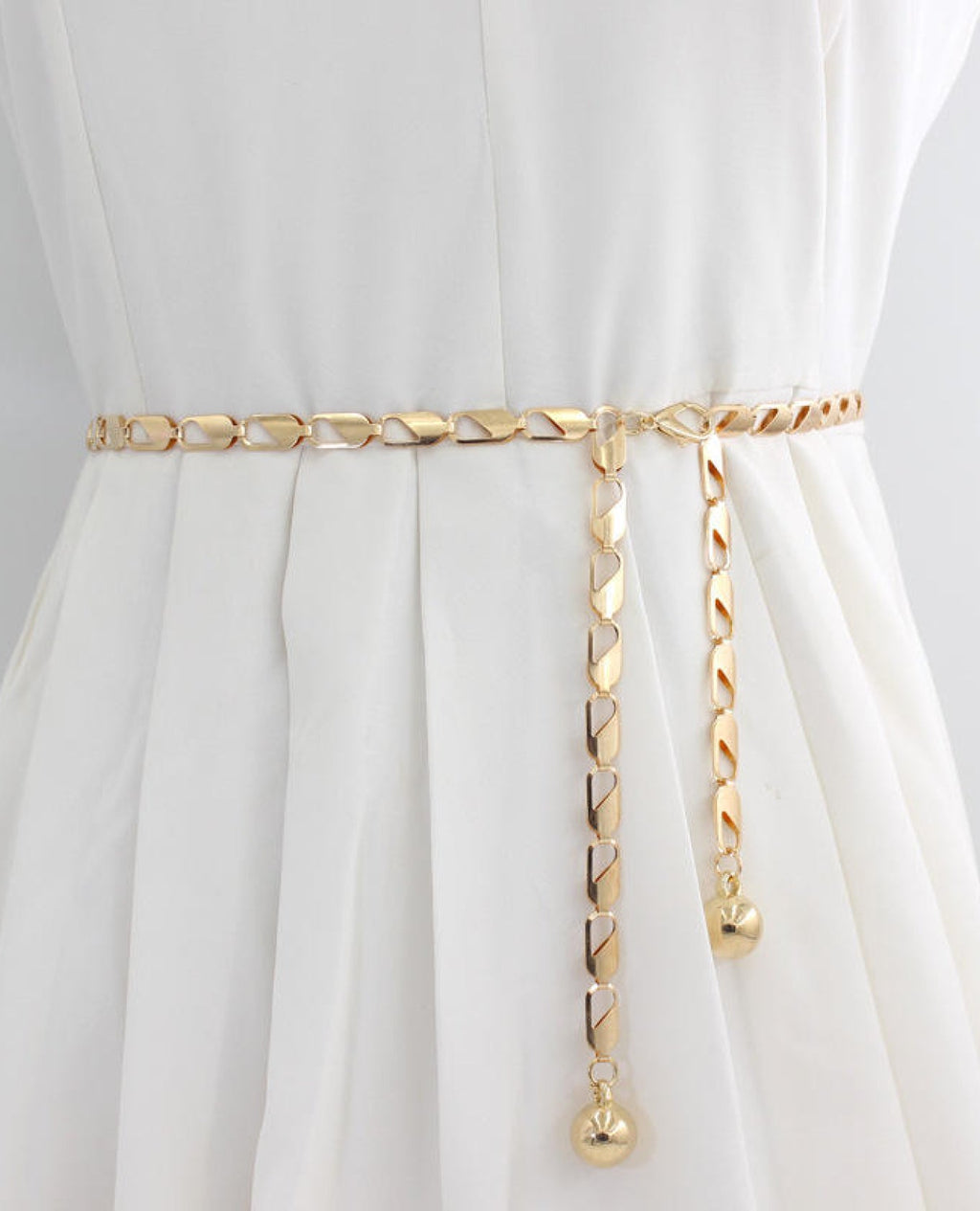 Designer Trapeze Metal Chain Belt