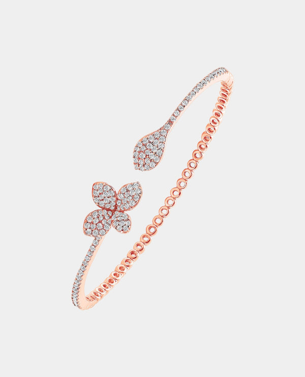 Gentle Leaf Diamond Bangle set