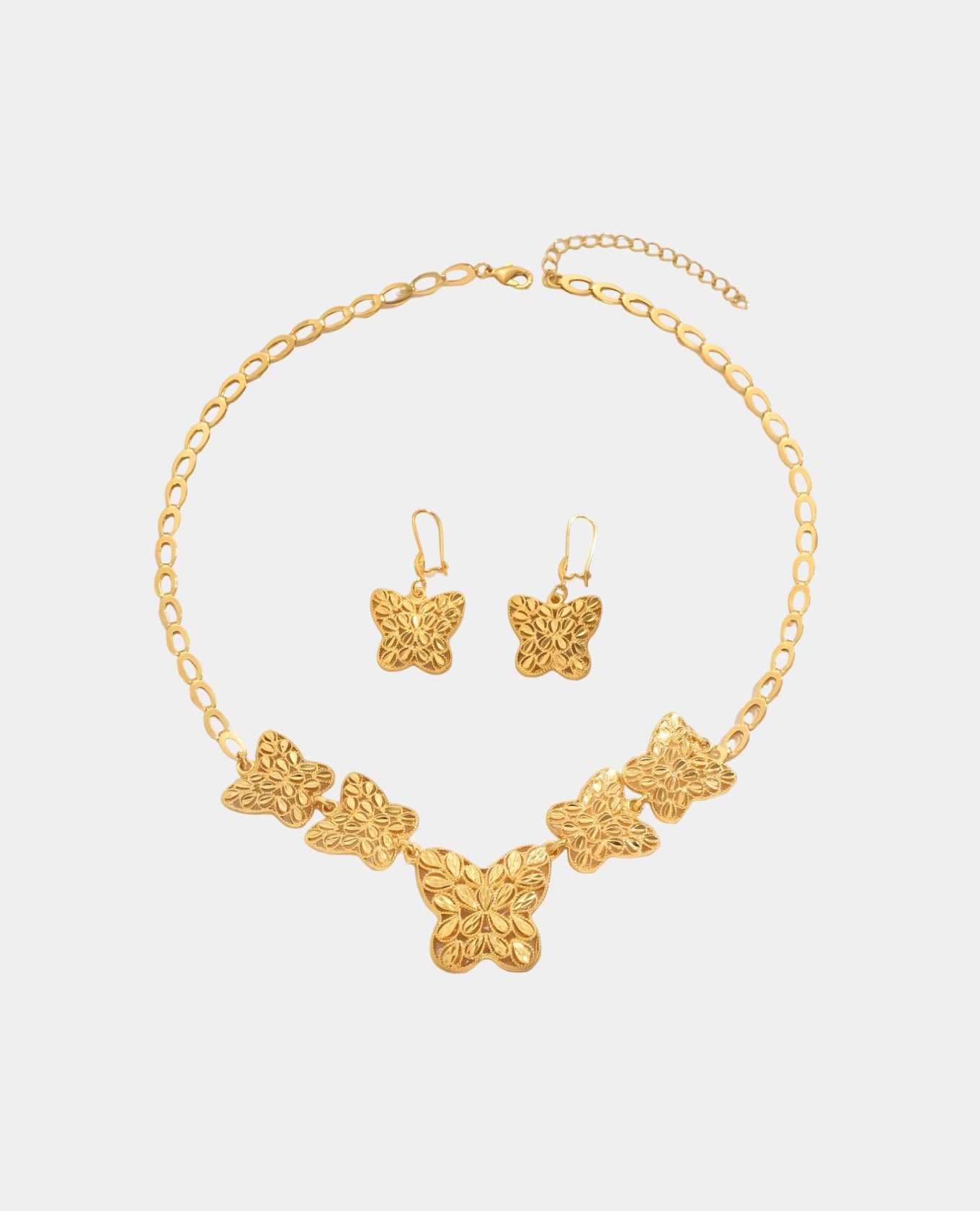 Gold Plated Butterfly Necklace Set