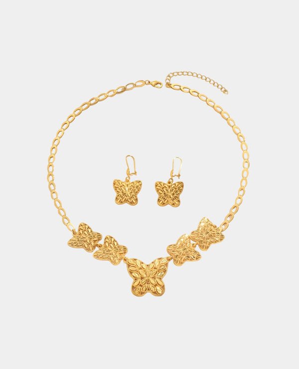 Gold Plated Butterfly Necklace Set